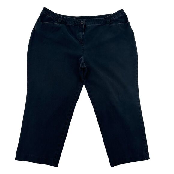 Lane Bryant Women‎ Size 26 Short  Black Capris Jeans Slash Pockets High Waisted - Picture 1 of 10